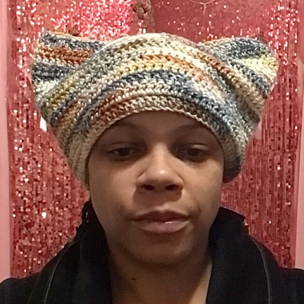 Multicolor cat ear beanie